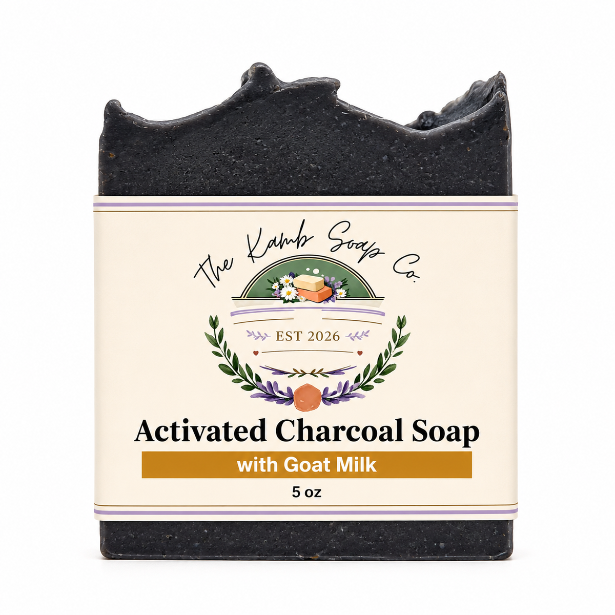 Activated Charcoal Goat Milk Soap | Handmade Detox Facial & Body Bar | Tea Tree & Geranium Essential Oils | 5 oz