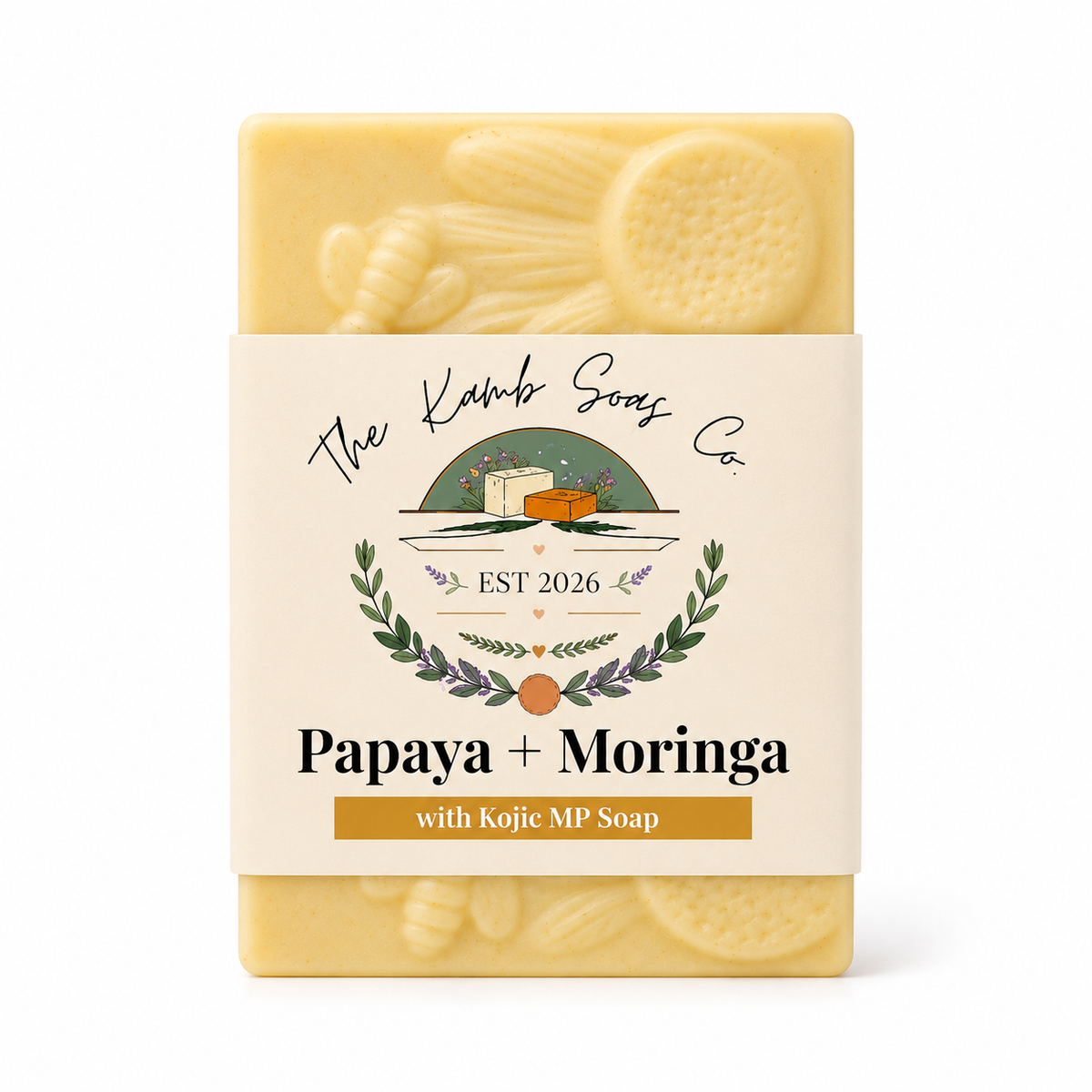 Papaya + Moringa & Spirulina Kojic Brightening Soap